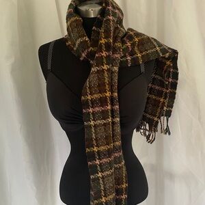 Multicolor Patterned Scarf Browns, pinks, and gold. 64x 11 knit lightweight